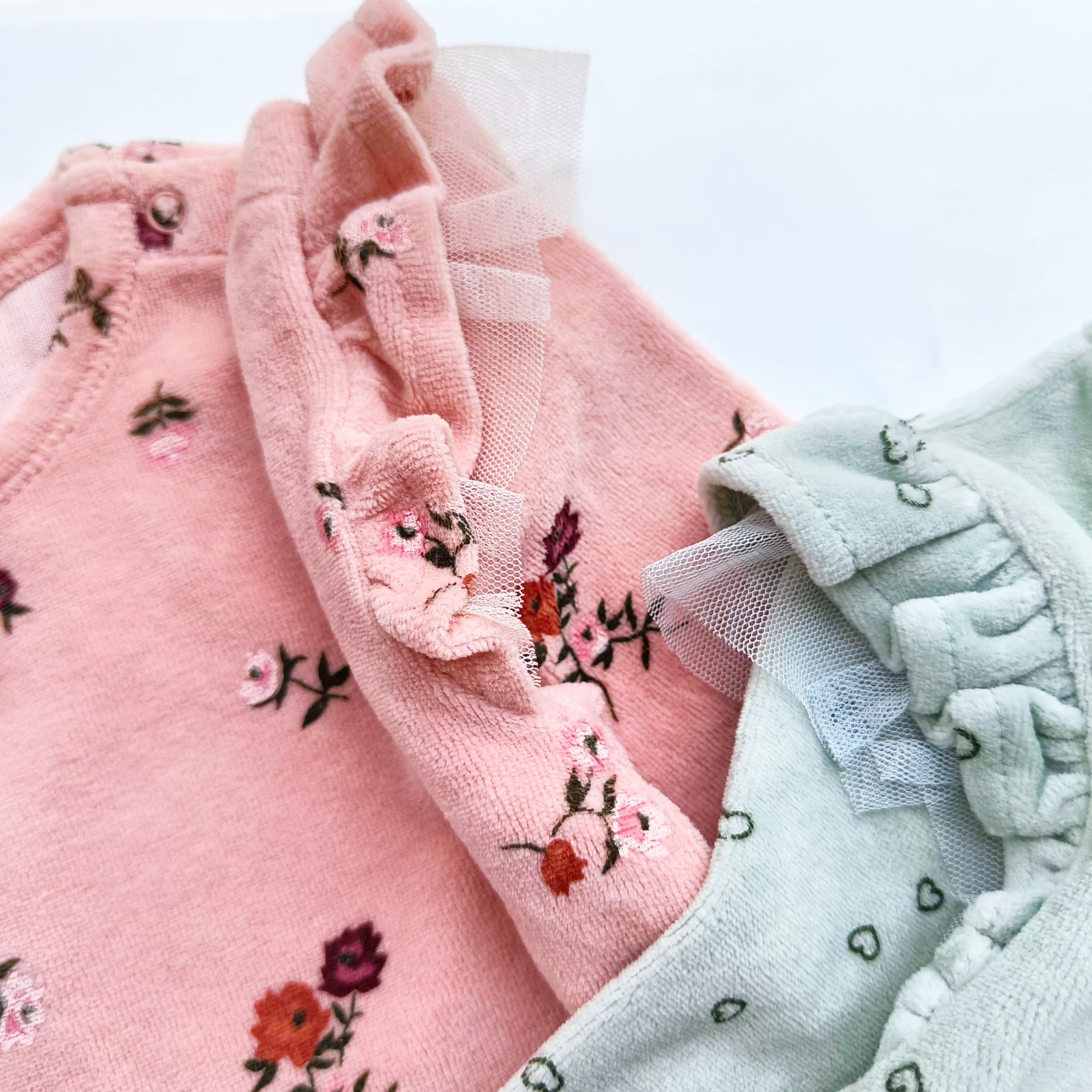 Heart Print Velour Bodysuit
