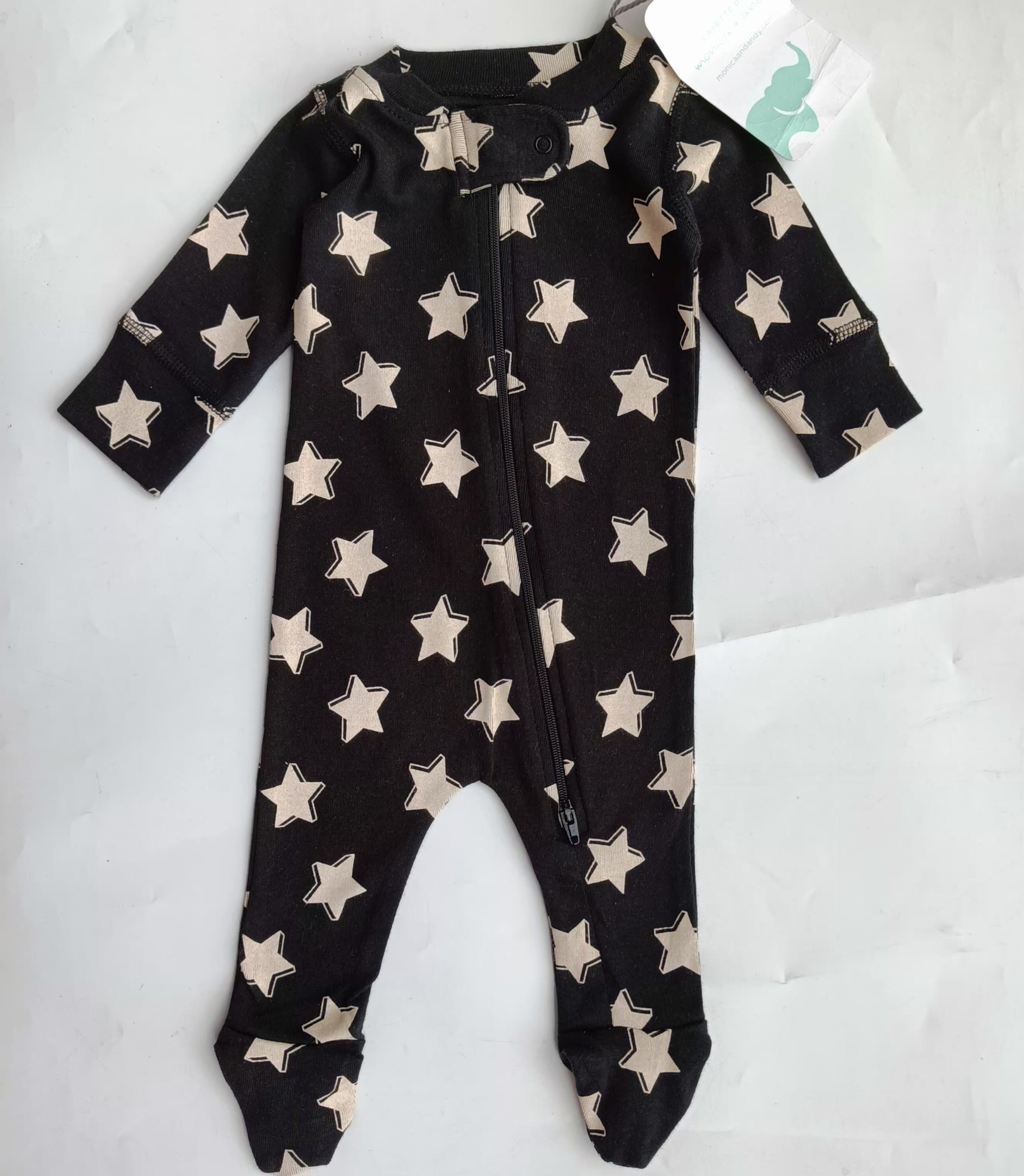 Monica+andy footed 2way zipper sleepsuit
