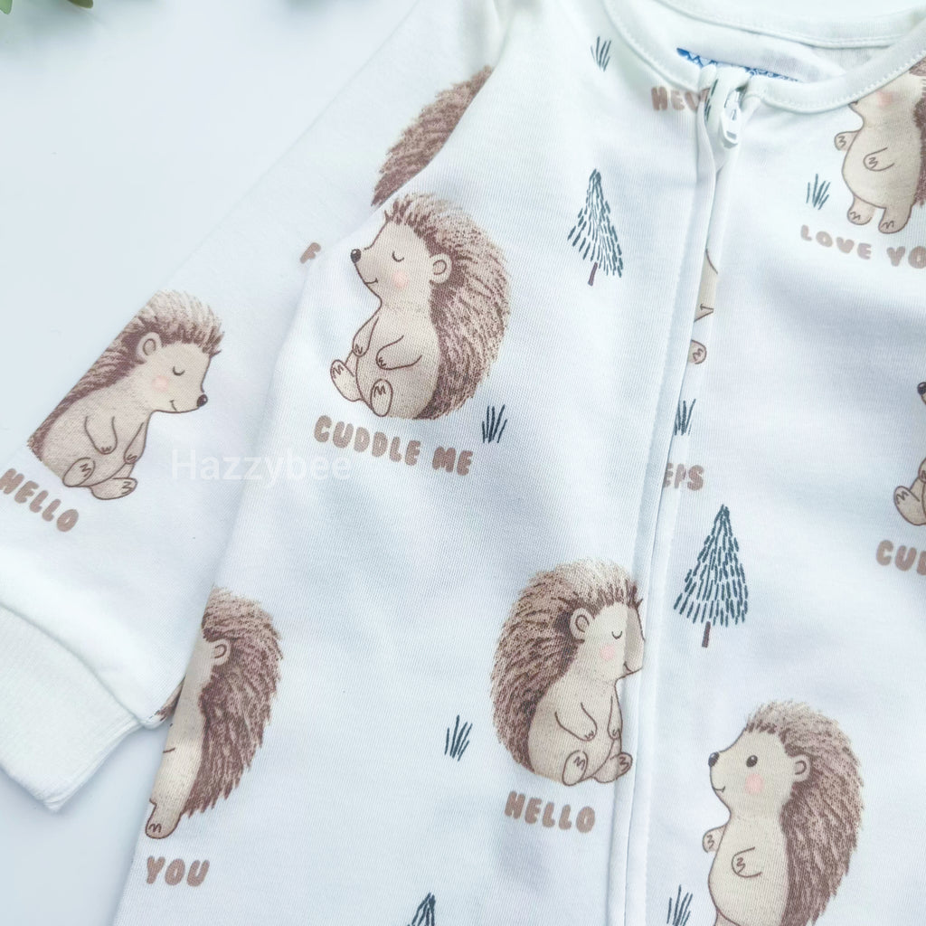Hedgehog 2-wayzipper sleepsuit