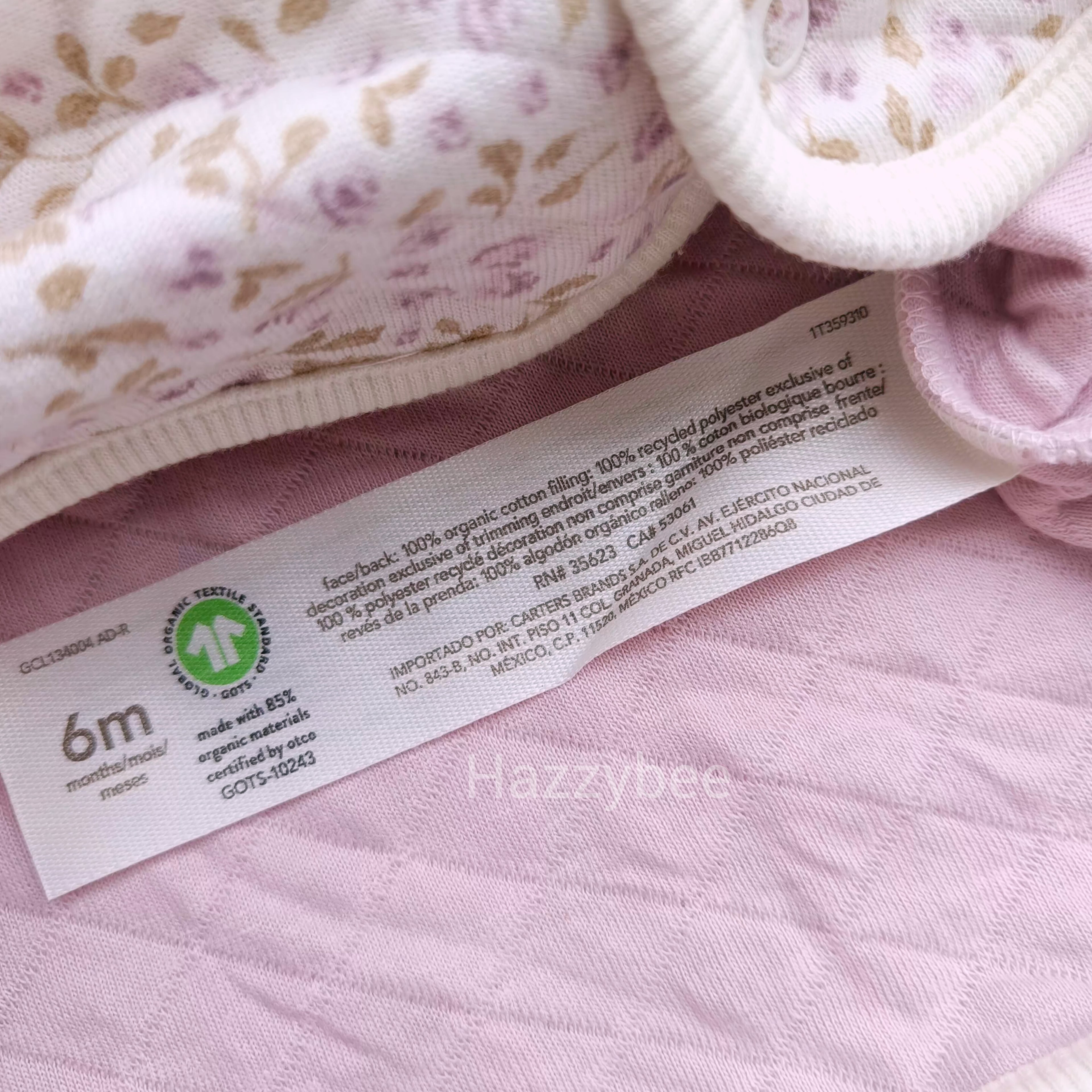 Carters organic cardigan and pant set