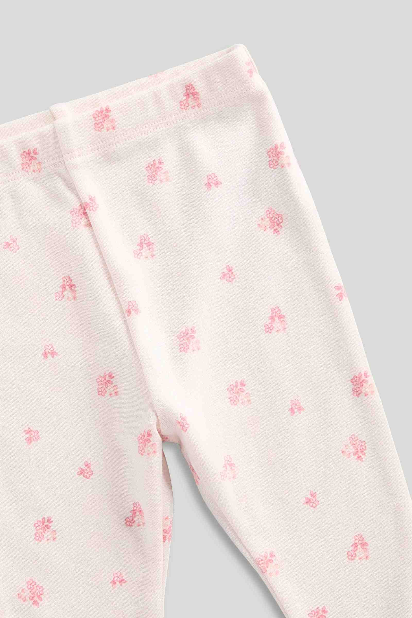 Mothercare Classic Floral Summer 100% Cotton Bodysuit and Leggings Gift Set - White