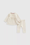Mothercare beige rib top and leggings set