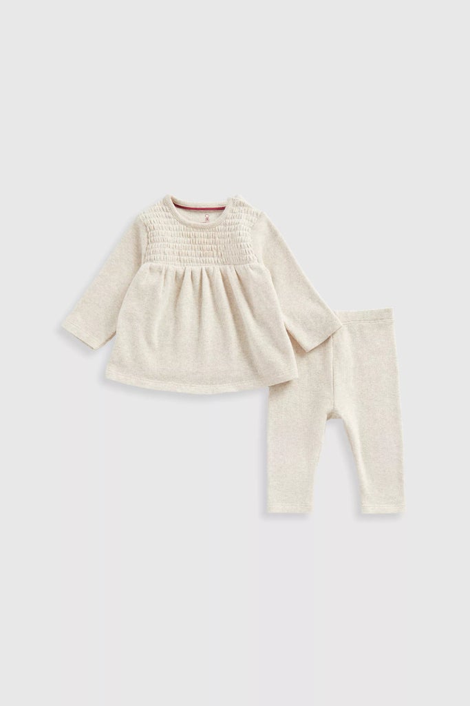 Mothercare beige rib top and leggings set