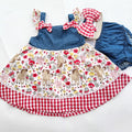 Denim & Floral Baby Dress Set with Bloomer & Headband 🌸💙