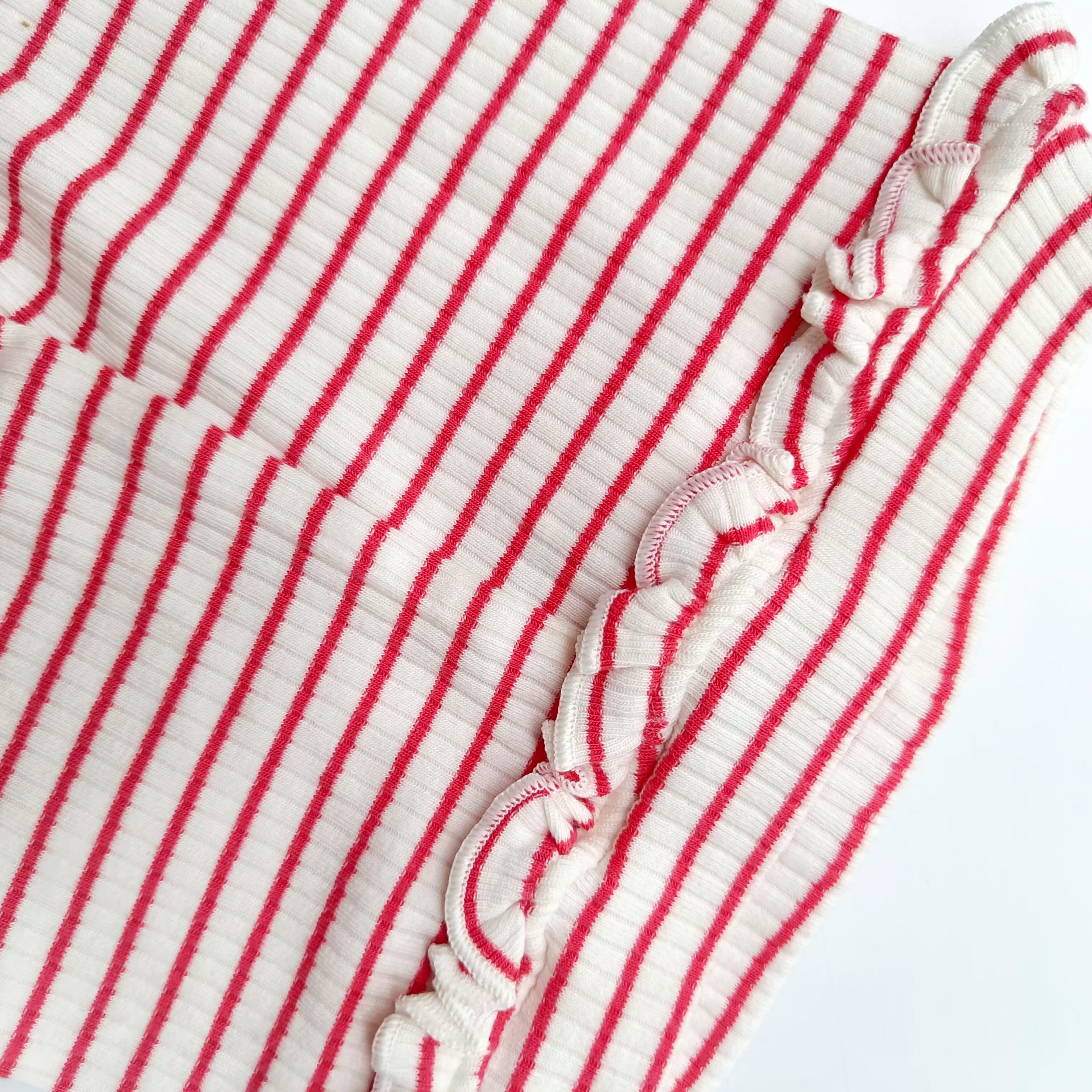 M&S white red stripes