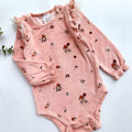 Heart Print Velour Bodysuit