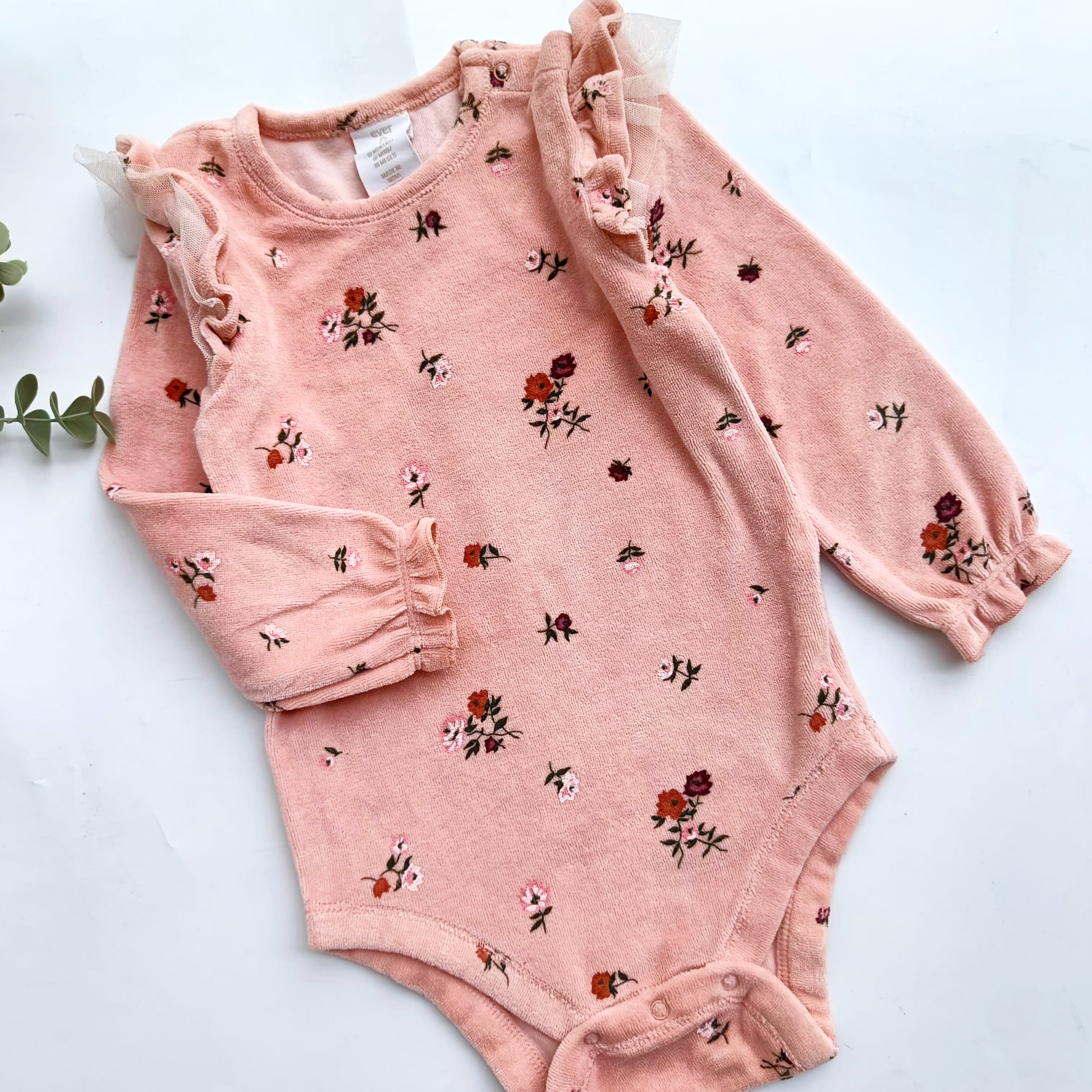 Heart Print Velour Bodysuit
