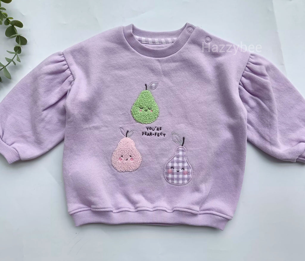 George sweatshirt with fleece-purple pear