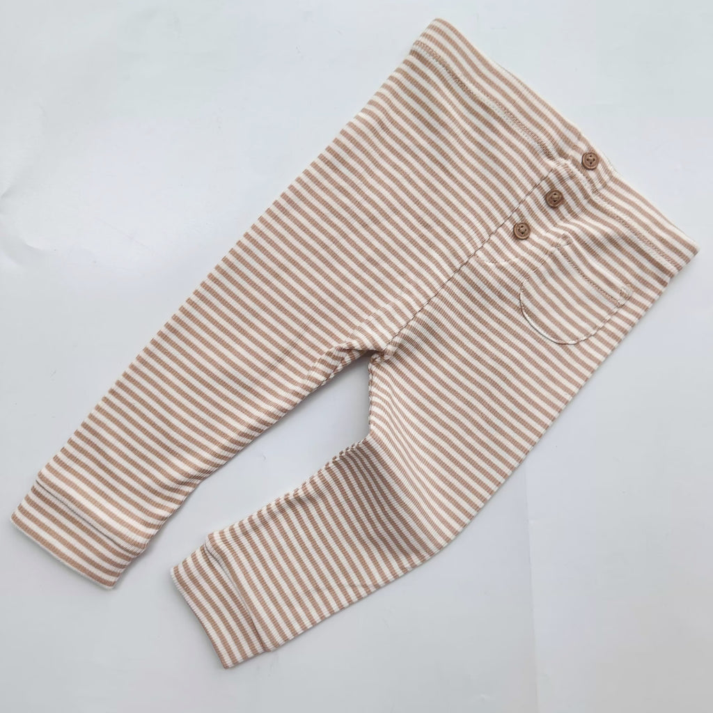 M&S white and beige stripes