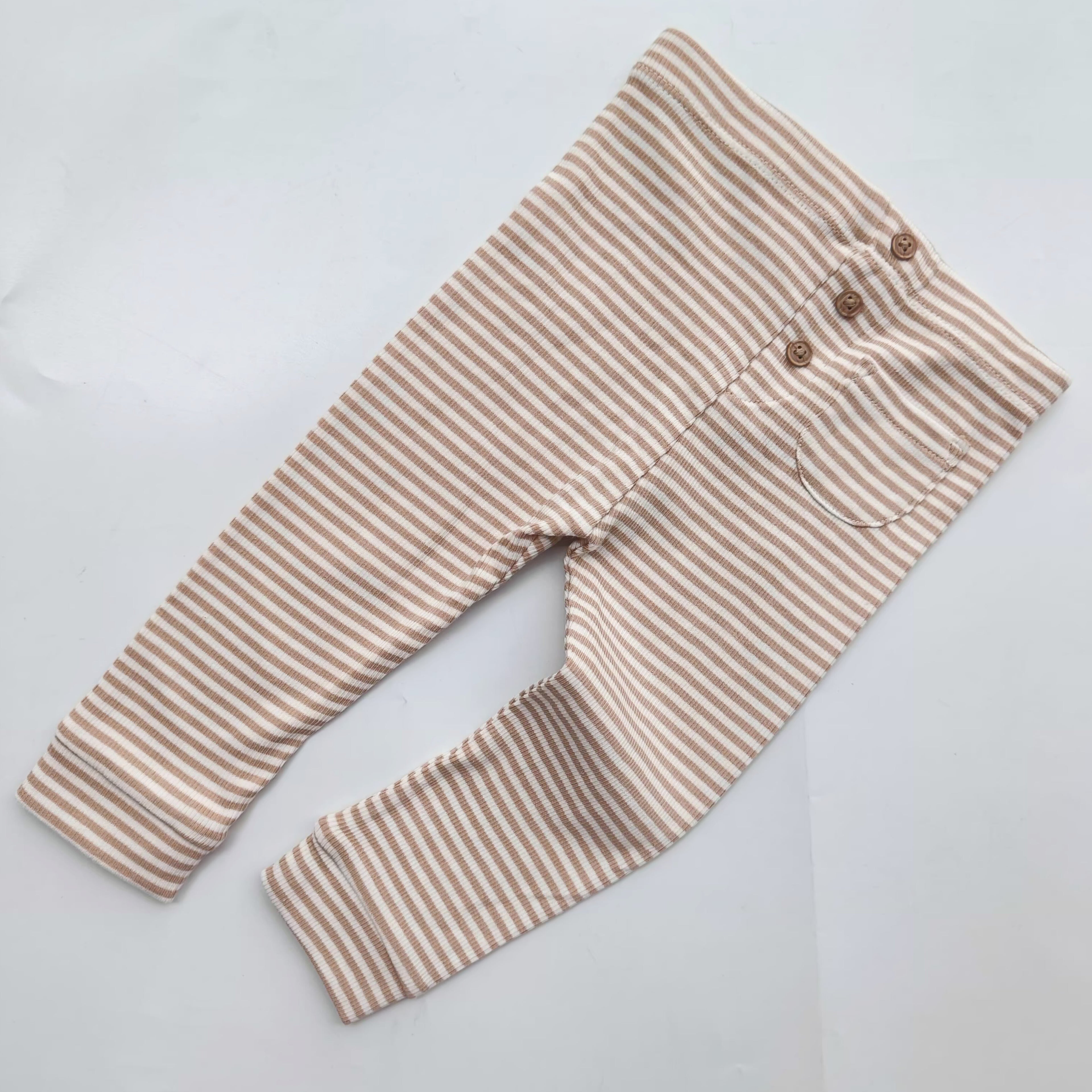 M&S white and beige stripes