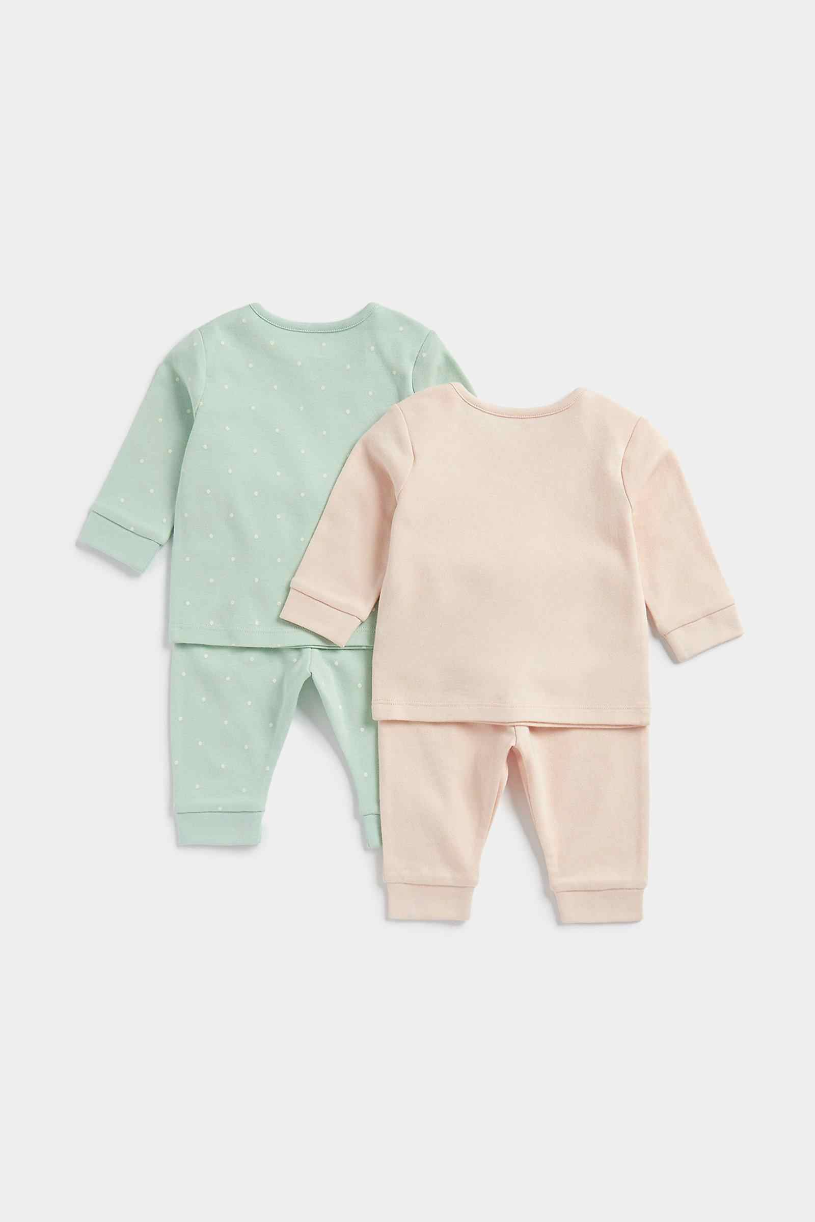 Mothercare Unisex Full Sleeves Pyjama Set - Pack of 2 - Green