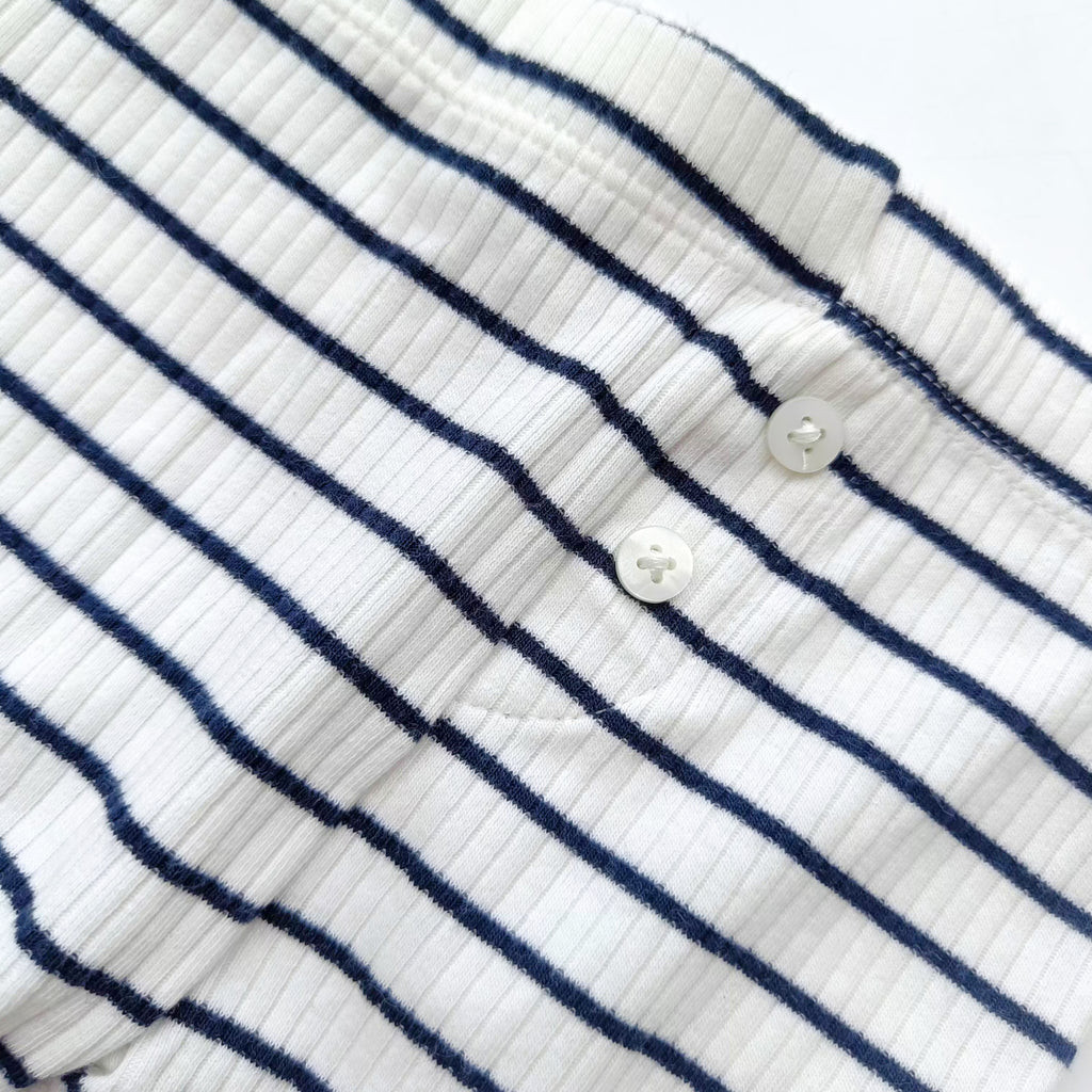 M&S blue white stripes