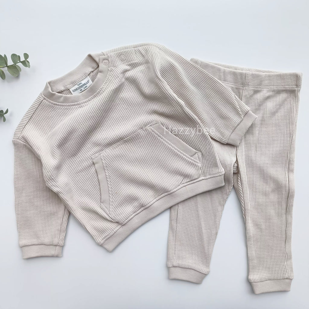 Beige waffle coord set