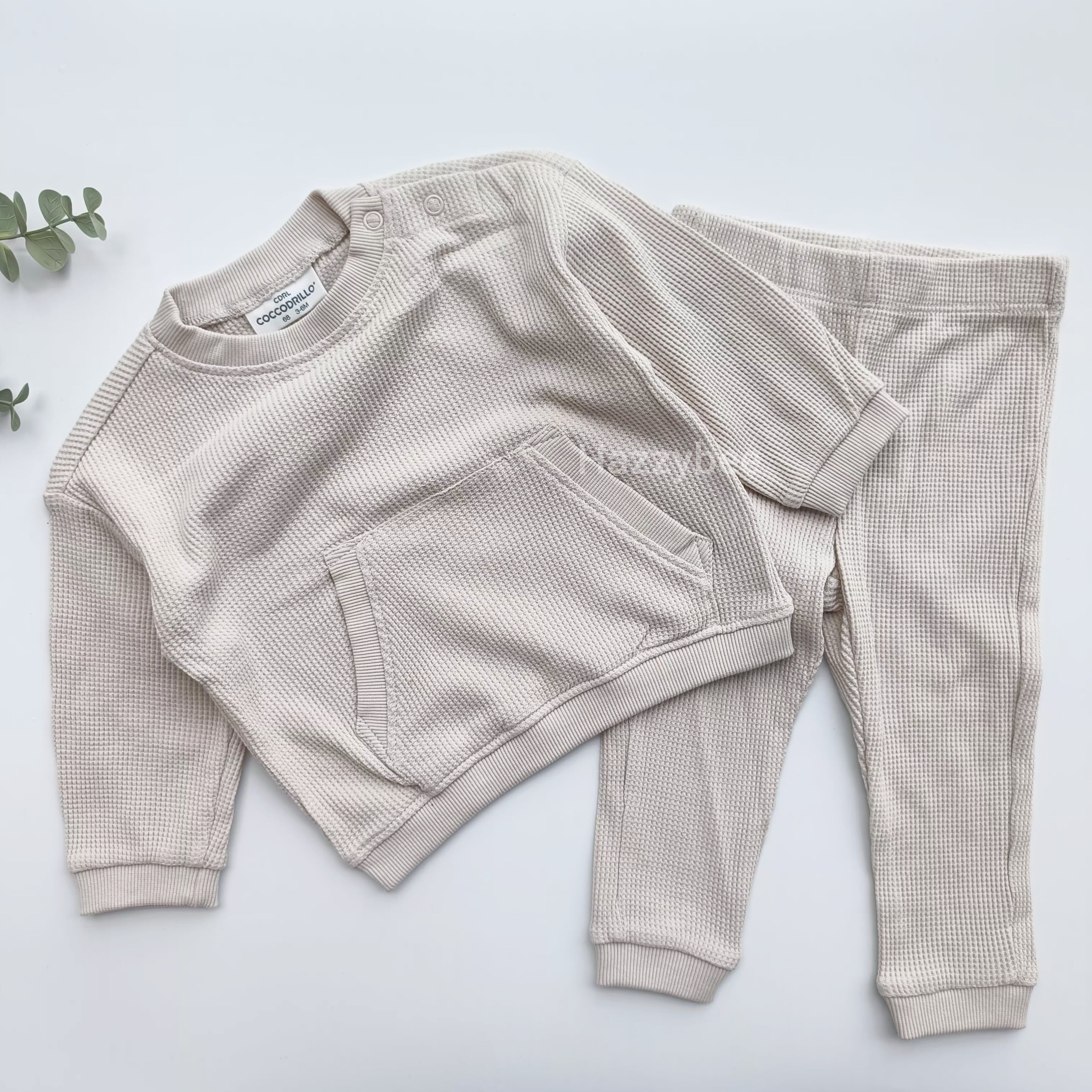 Beige waffle coord set