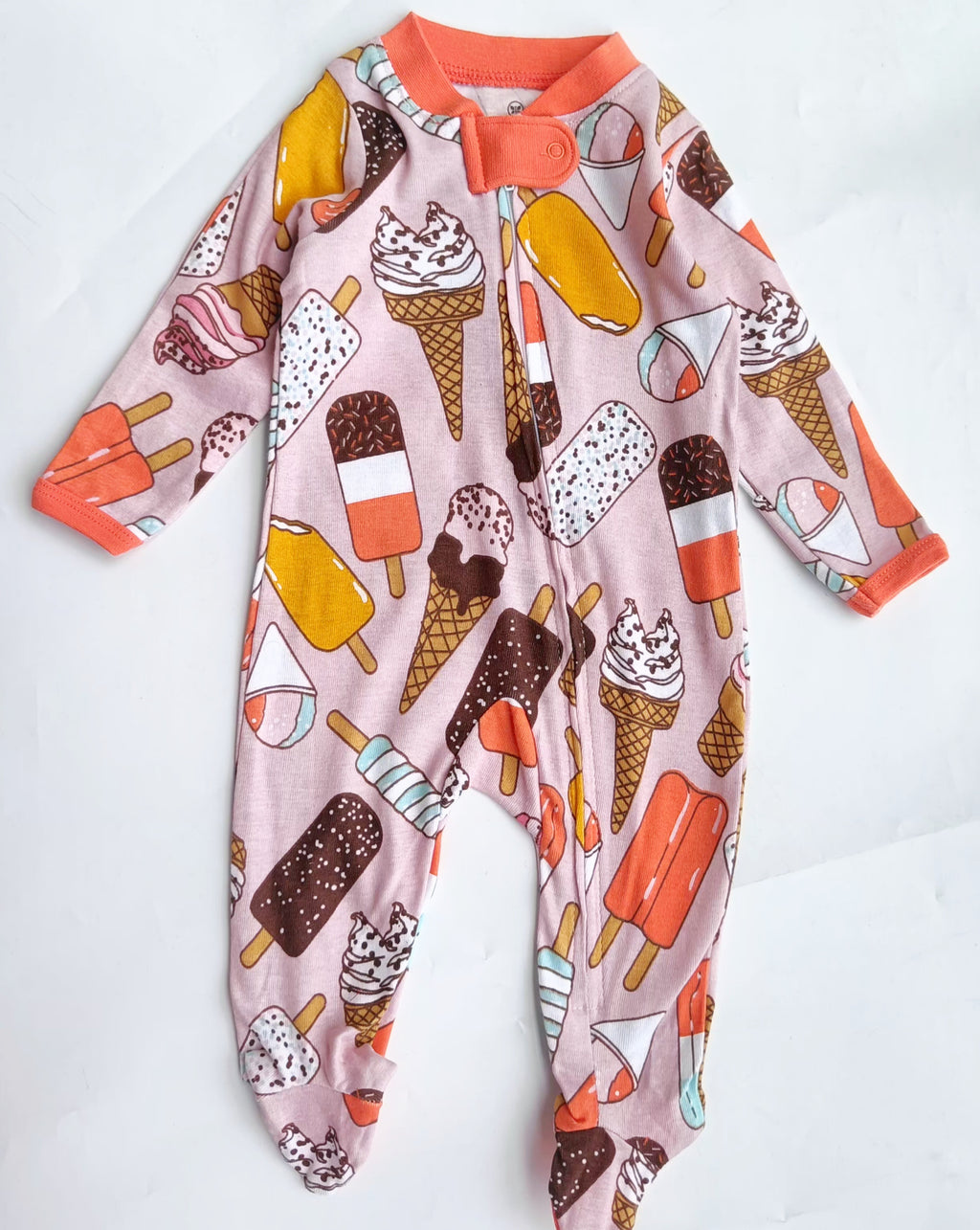 Honest footed zipper sleepsuit