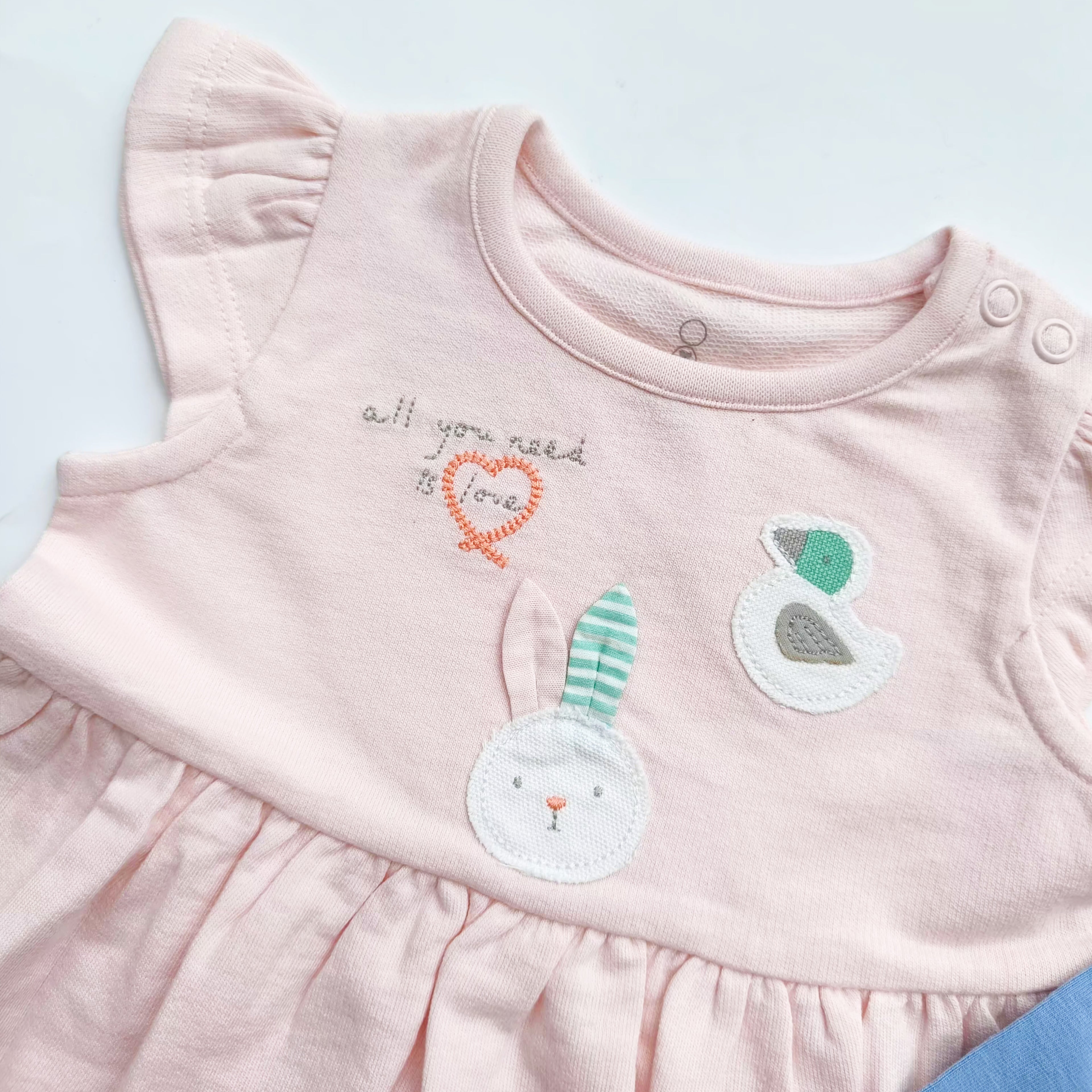 Mothercare pink bunny blue pant