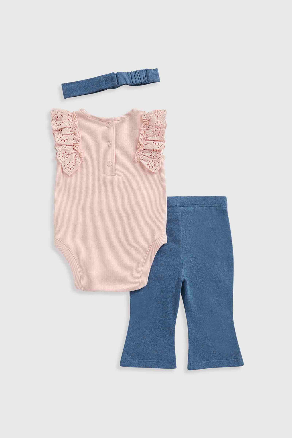 Mothercare Meadow Flared Leggings, Bodysuit and Headband Gift Set - Pink