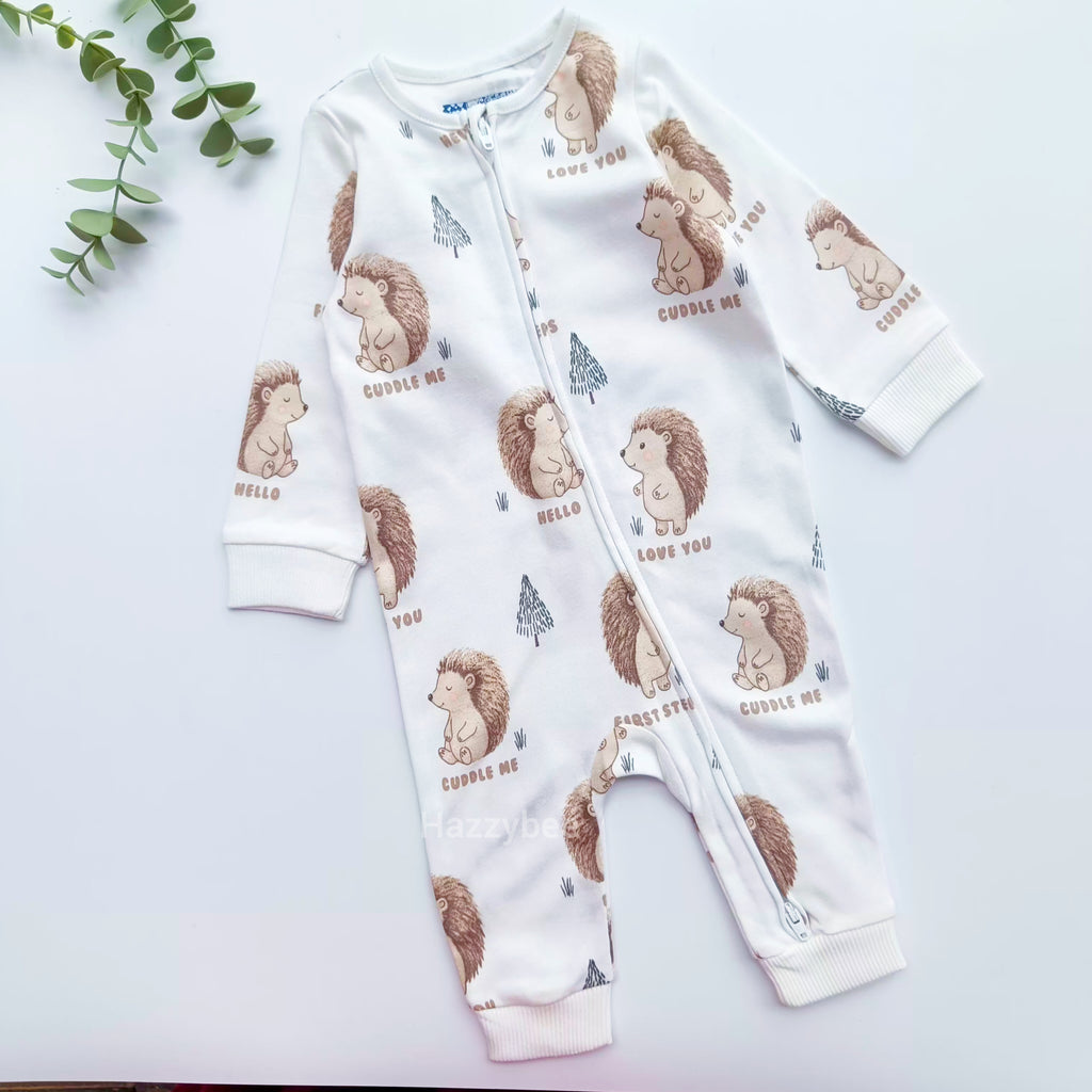 Hedgehog 2-wayzipper sleepsuit