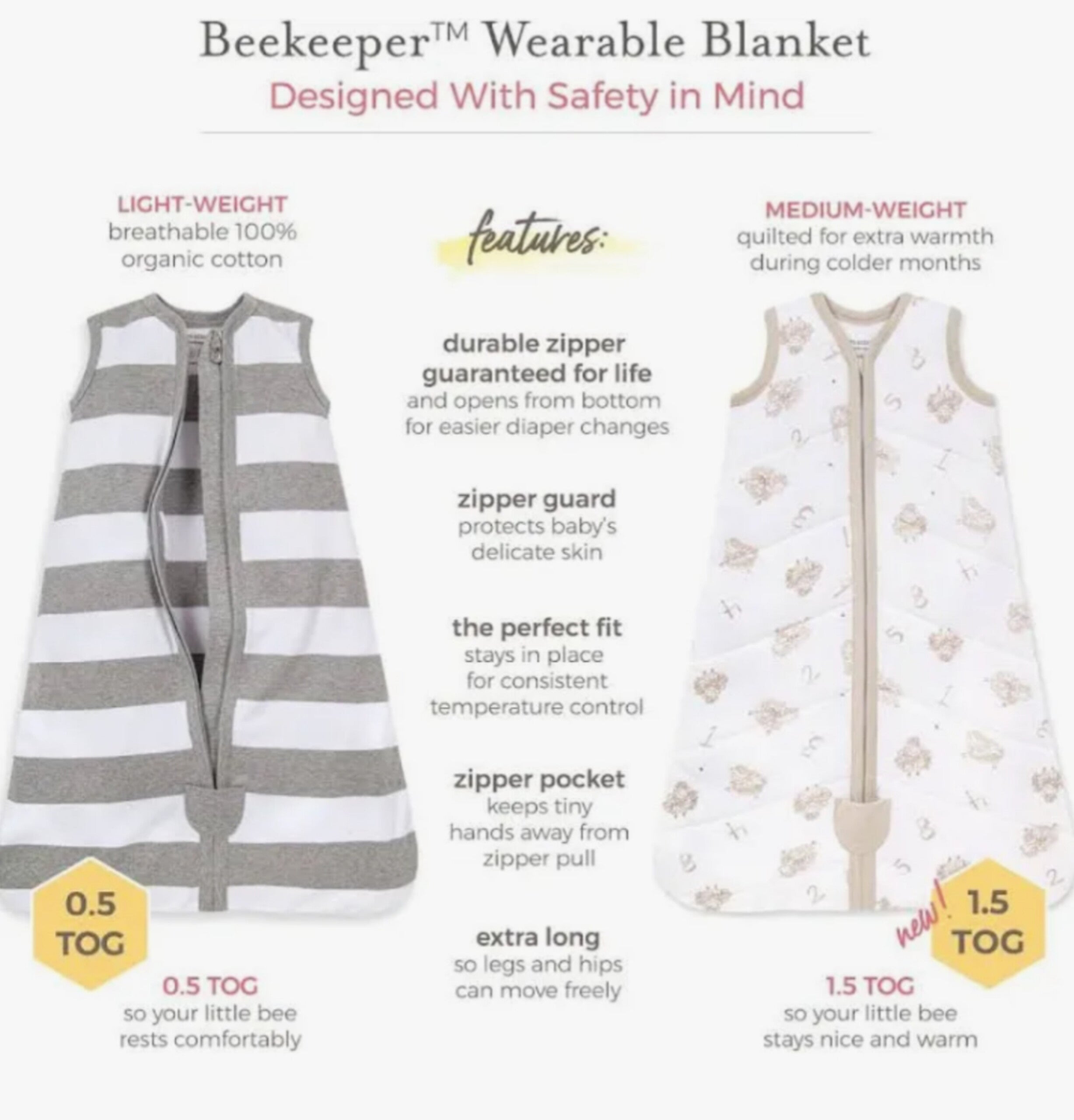Burt's Bees 1.5 TOG Sleepsacks