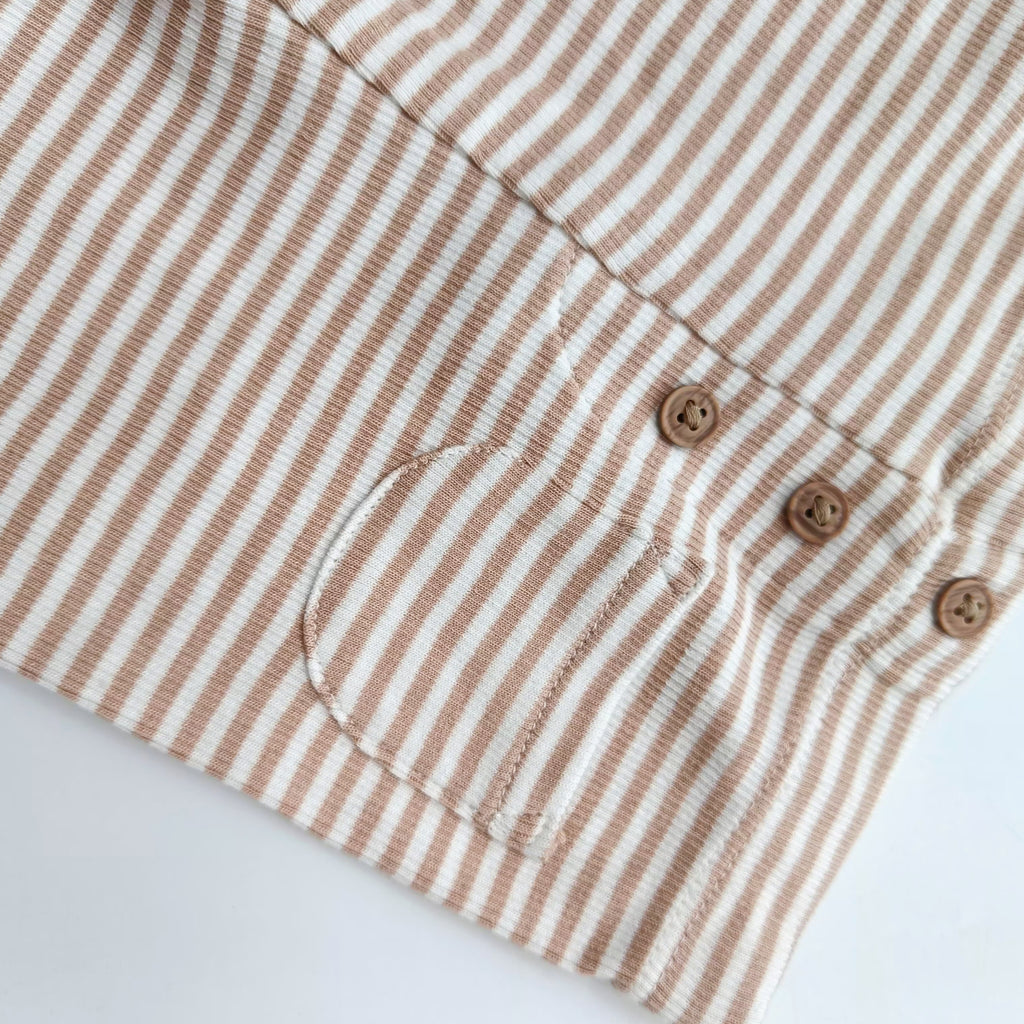 M&S white and beige stripes