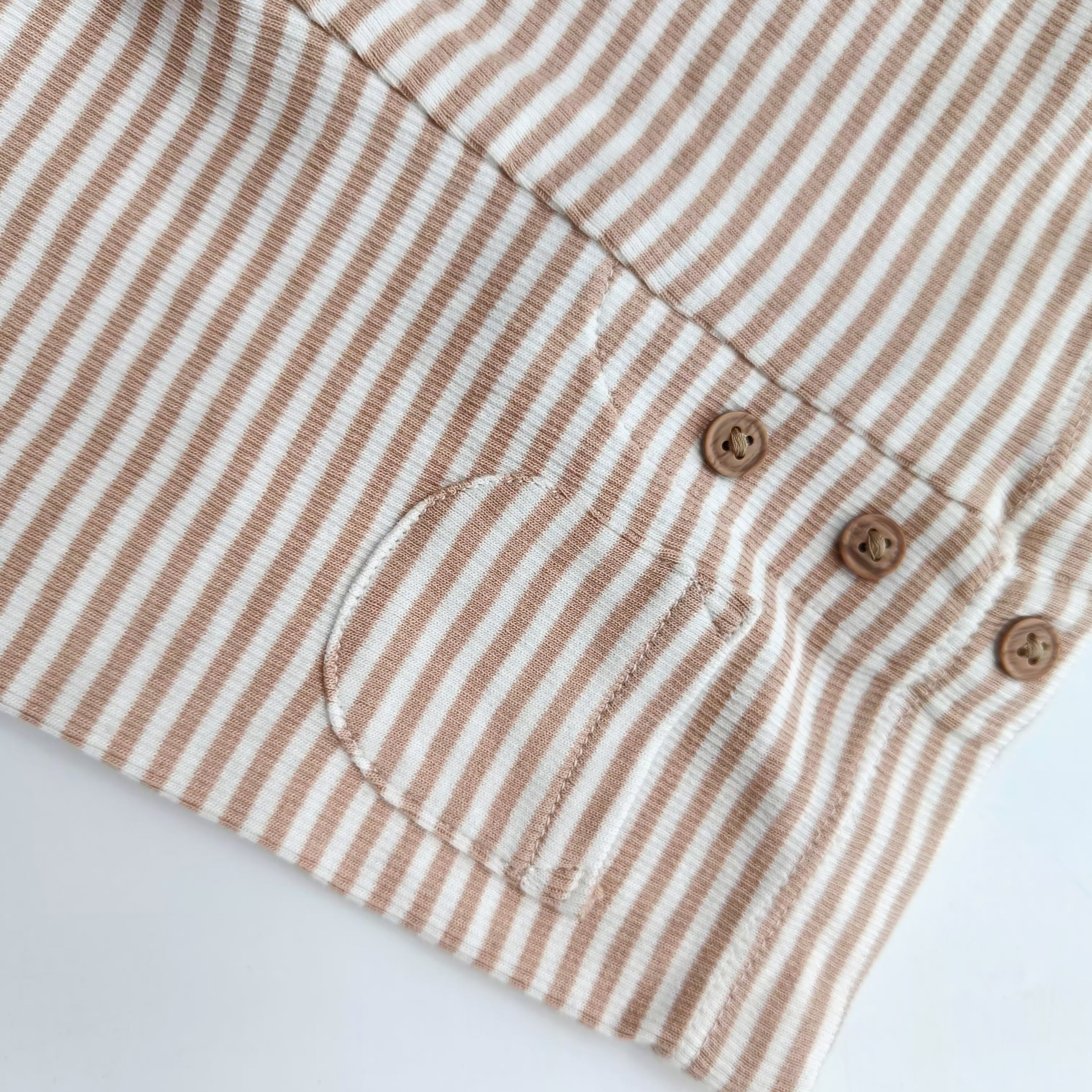 M&S white and beige stripes