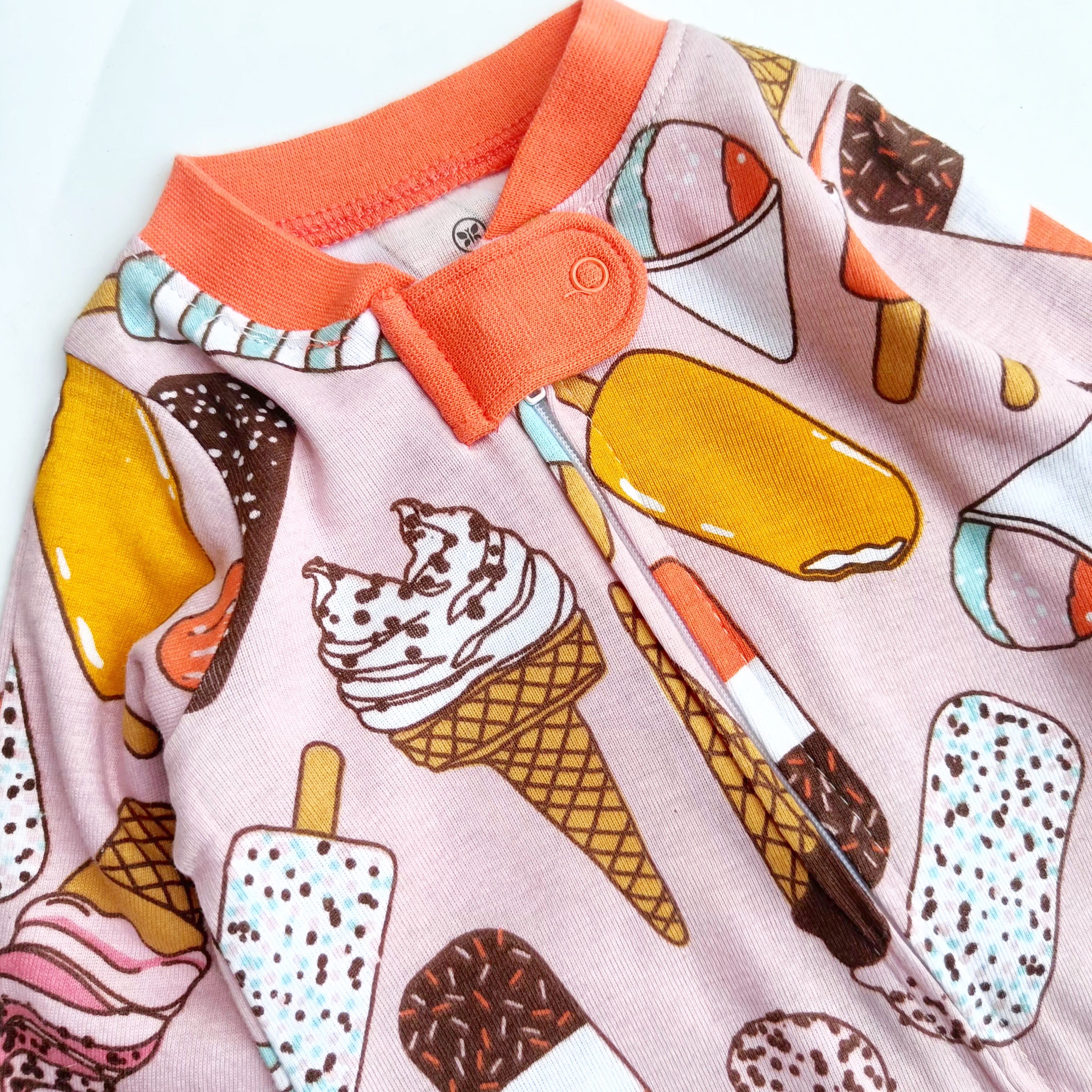 Honest footed zipper sleepsuit