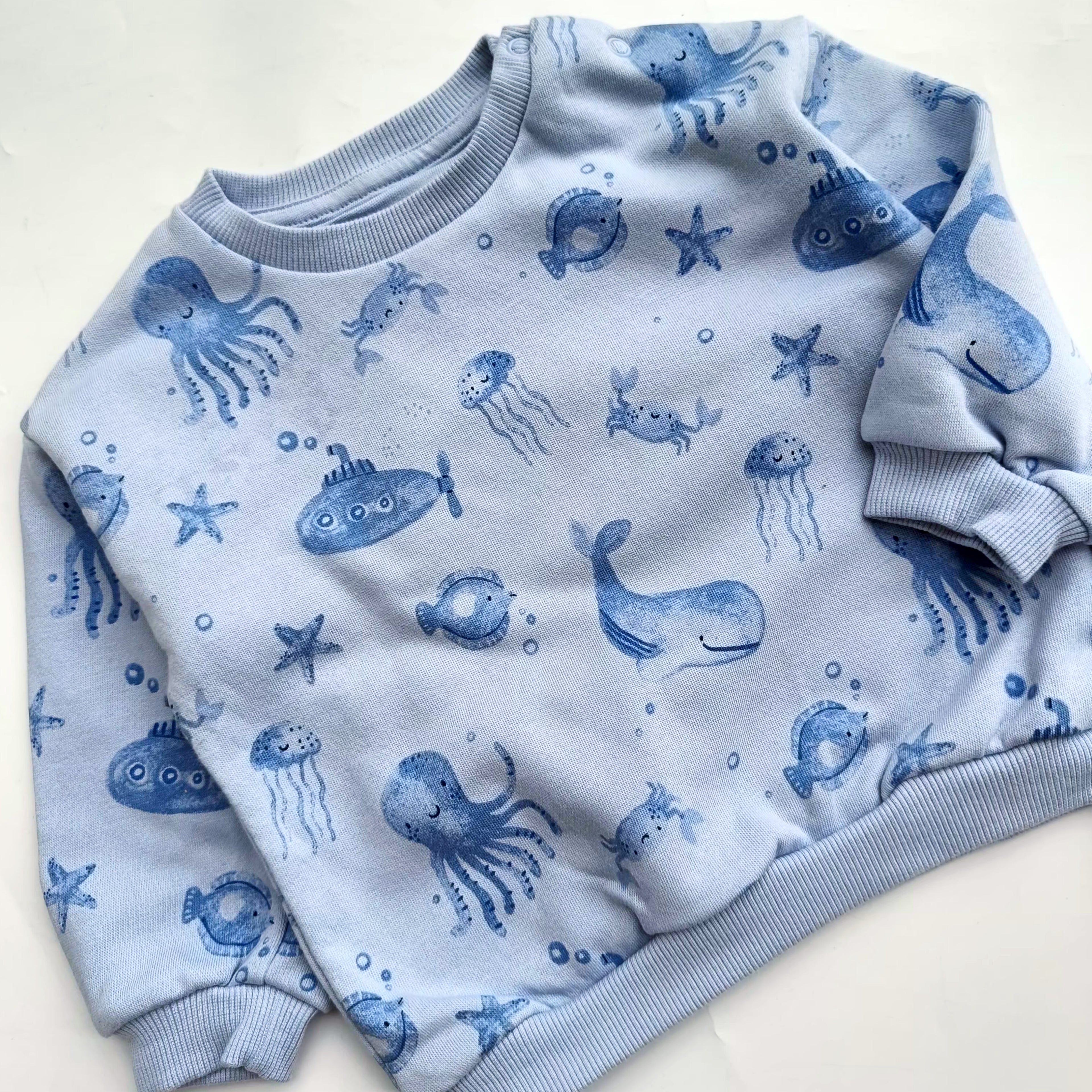 Fredflo Blue sea print thin fleece set