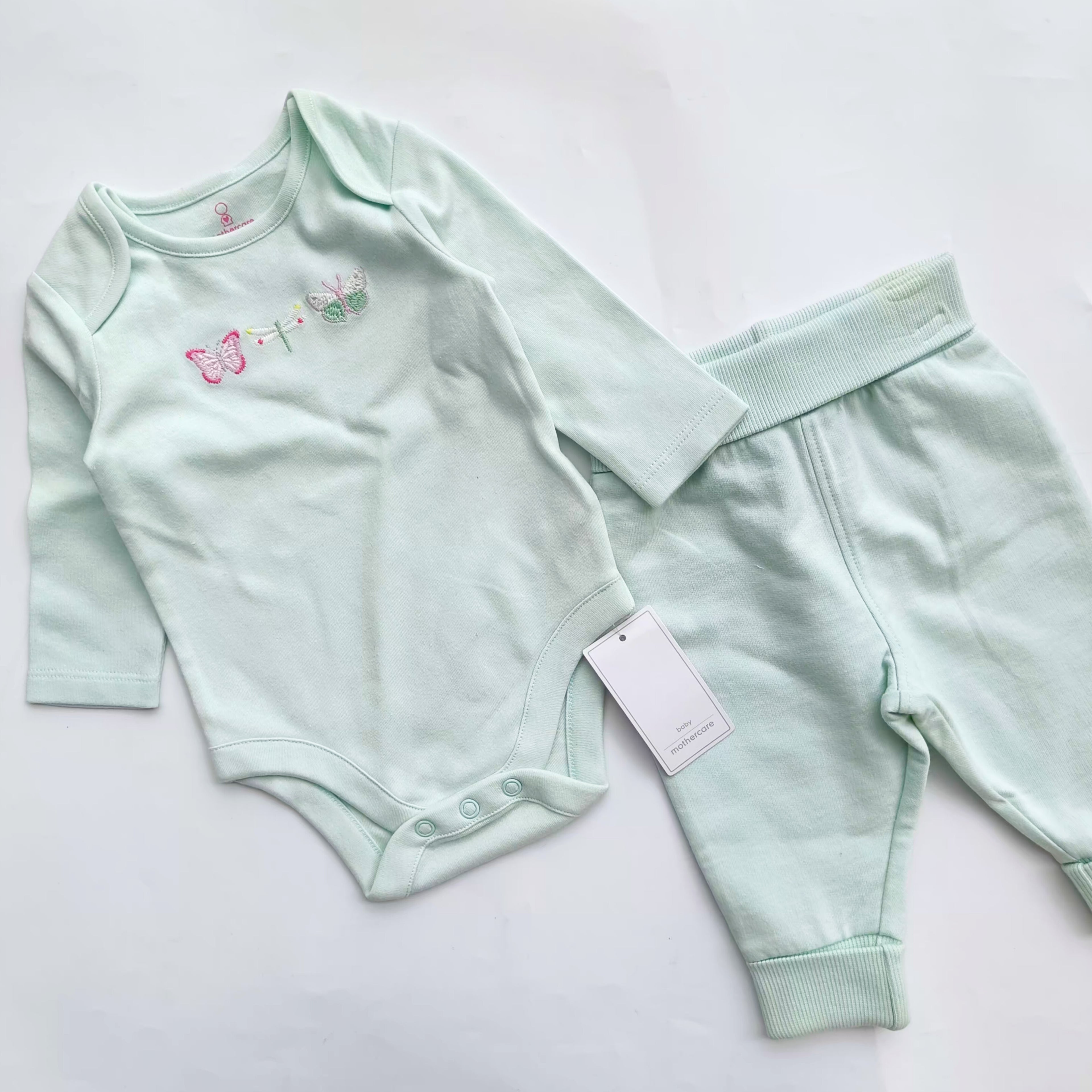 Mothercare romper pant set green