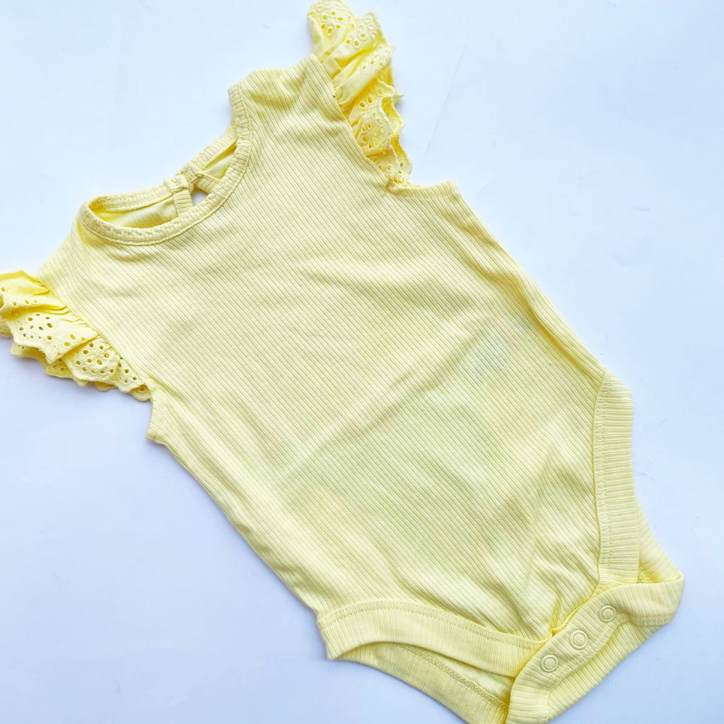 George Soft Ribbed Flutter Sleeve onsies