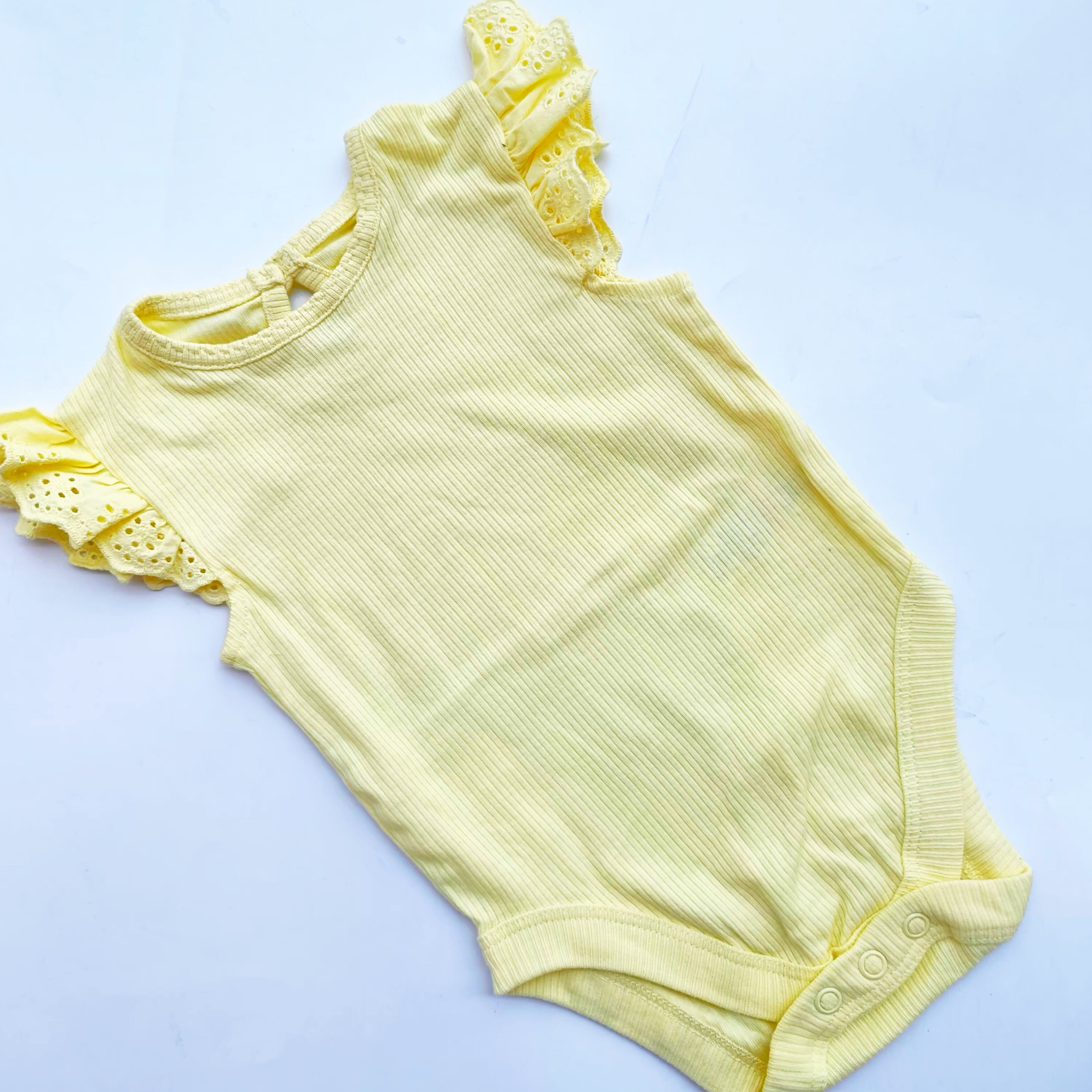 George Soft Ribbed Flutter Sleeve onsies