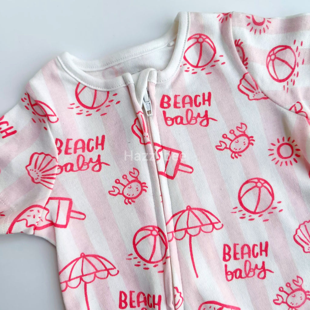 Footless 2-way zipper sleepsuit