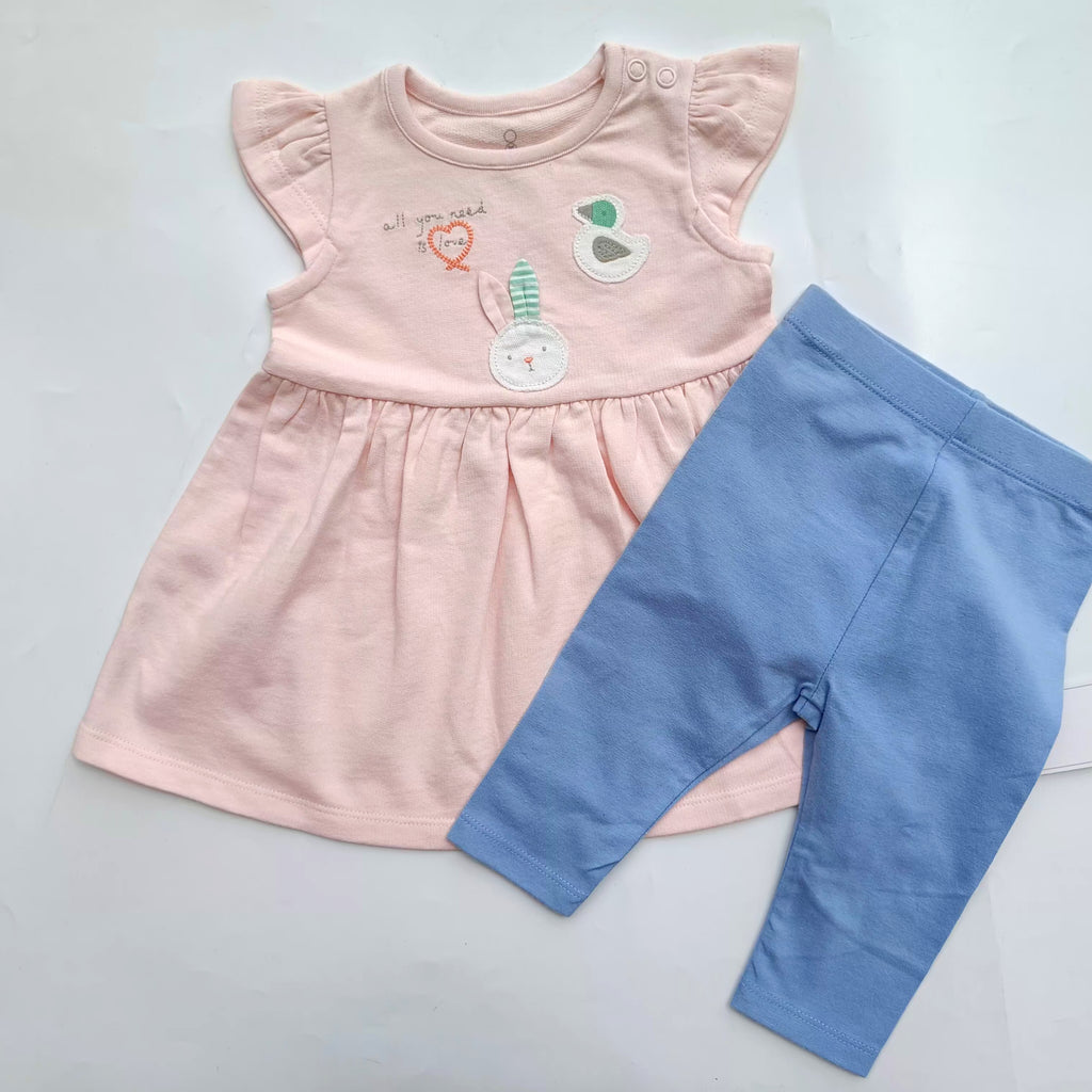 Mothercare pink bunny blue pant