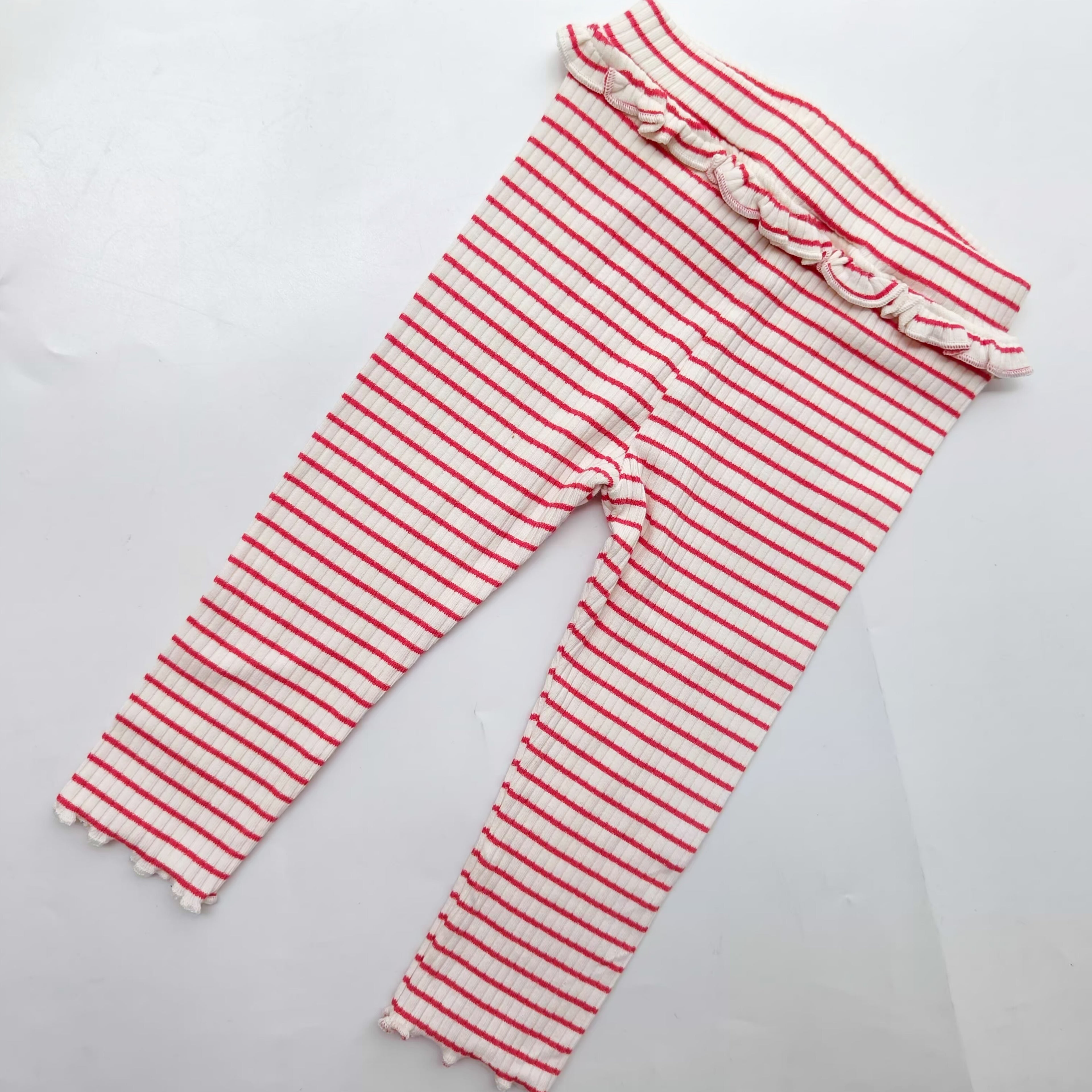 M&S white red stripes