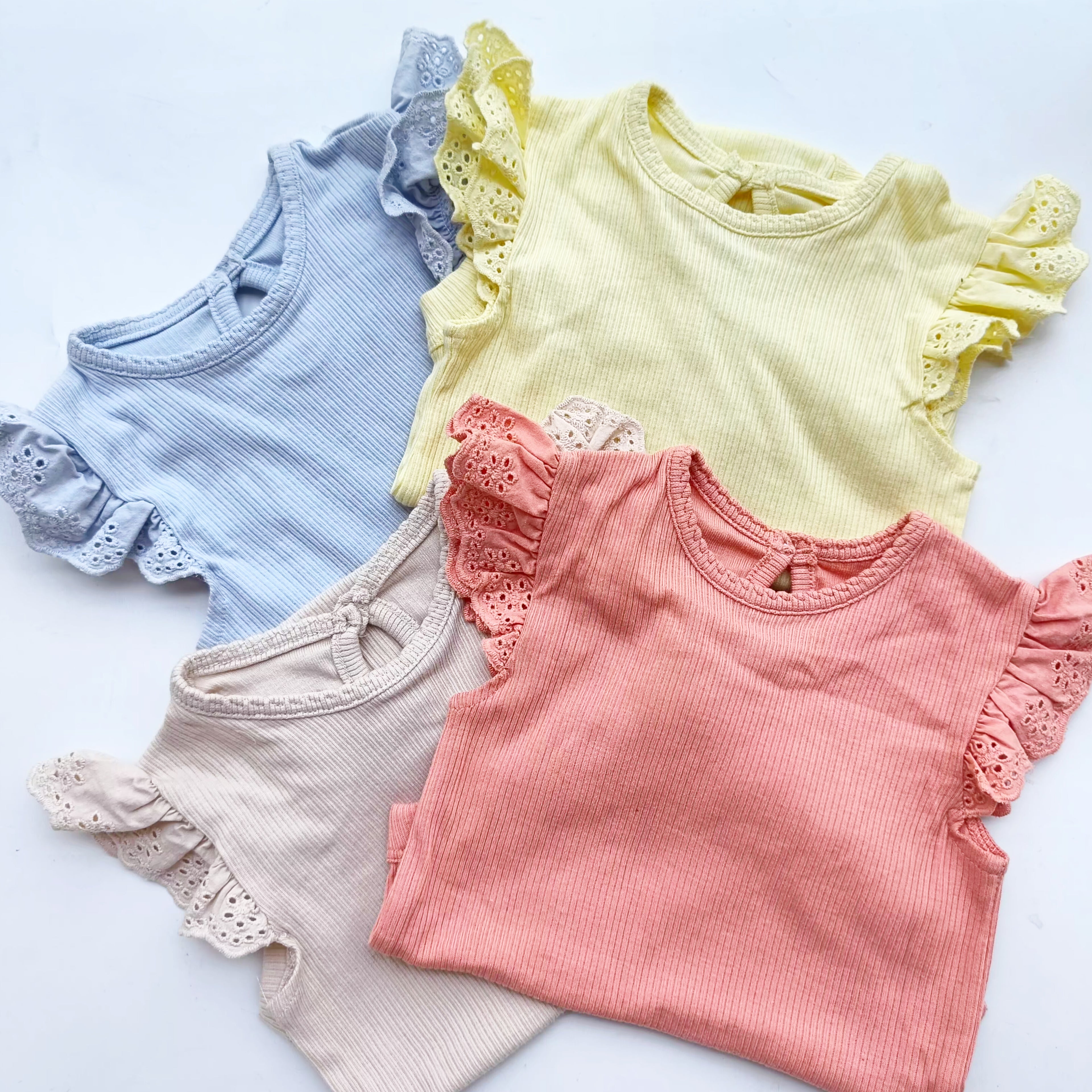 George Soft Ribbed Flutter Sleeve onsies
