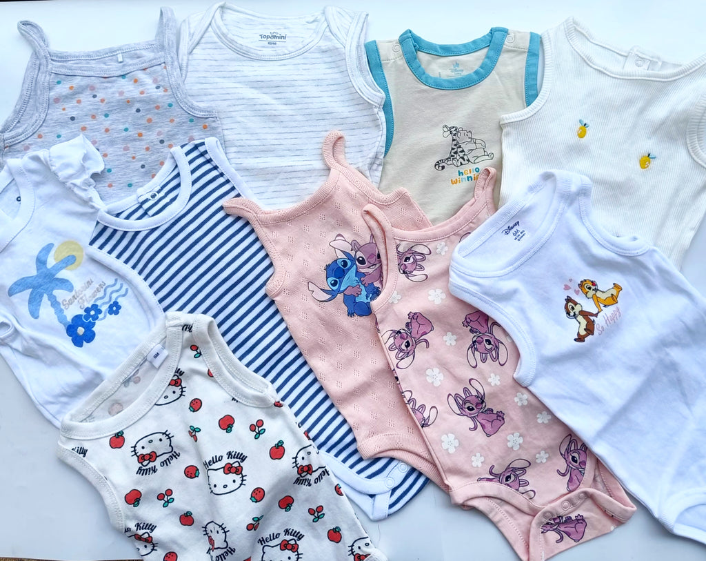 Sleeveless onesies 3-6m