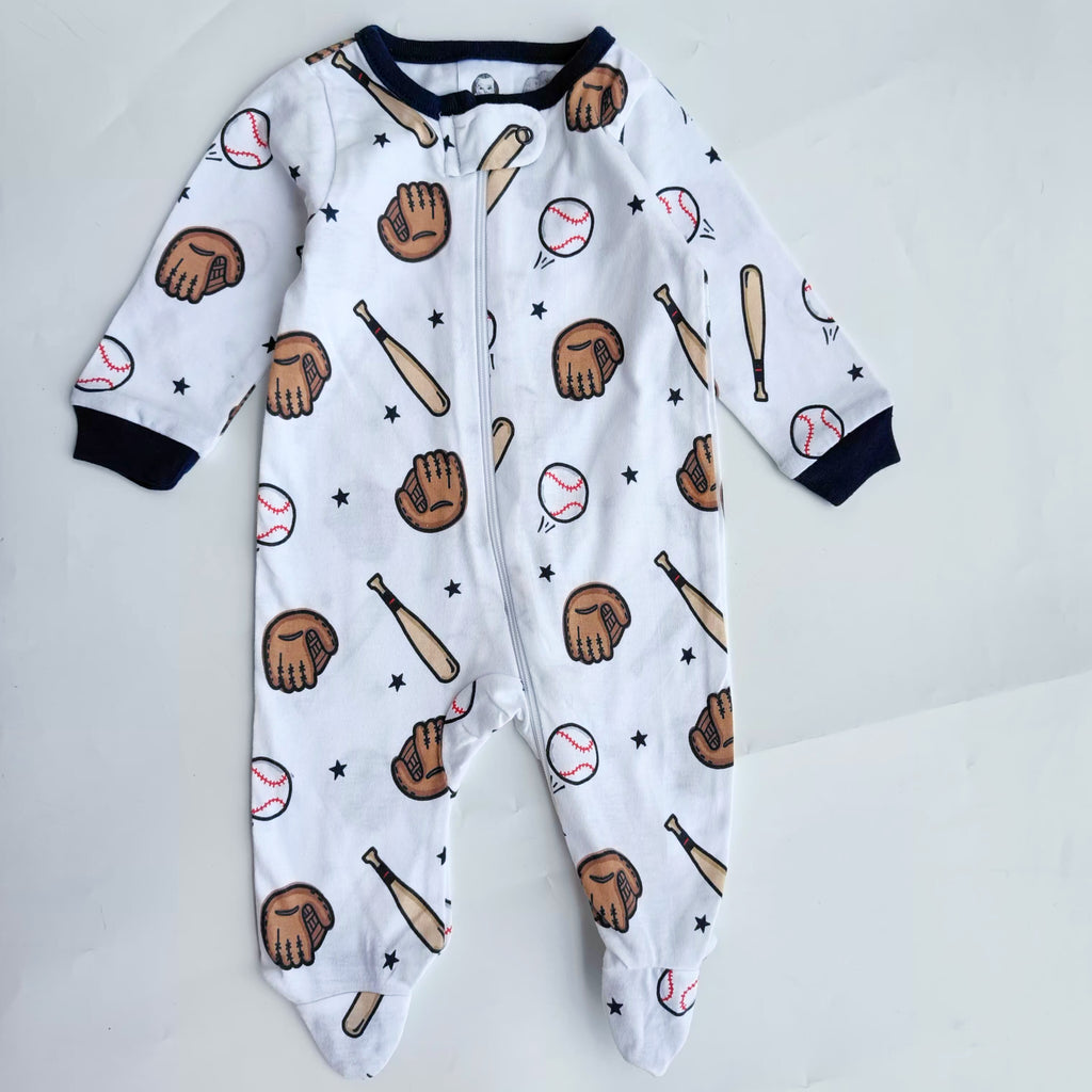 Gerber footed zipper sleepsuit-Navyblue