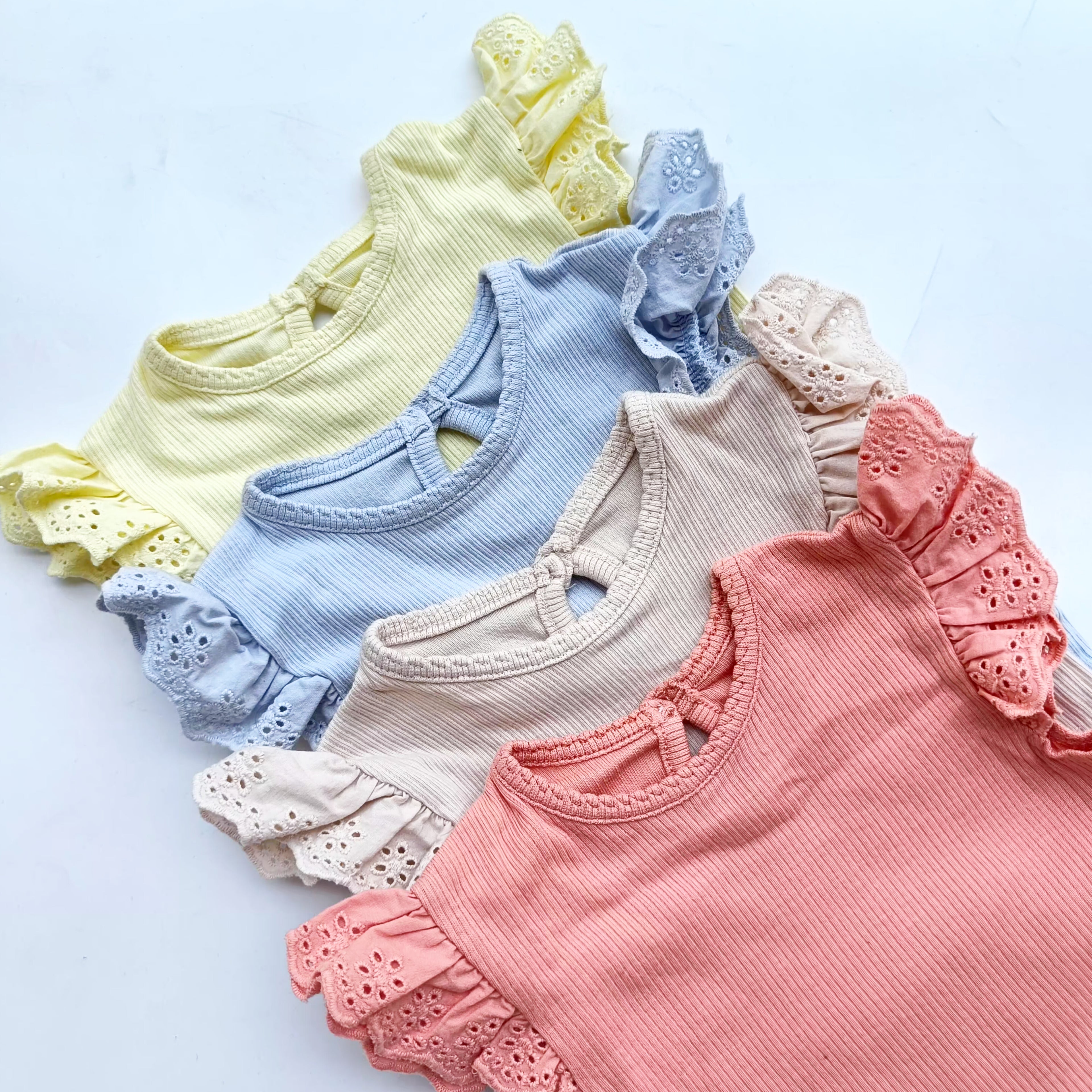 George Soft Ribbed Flutter Sleeve onsies