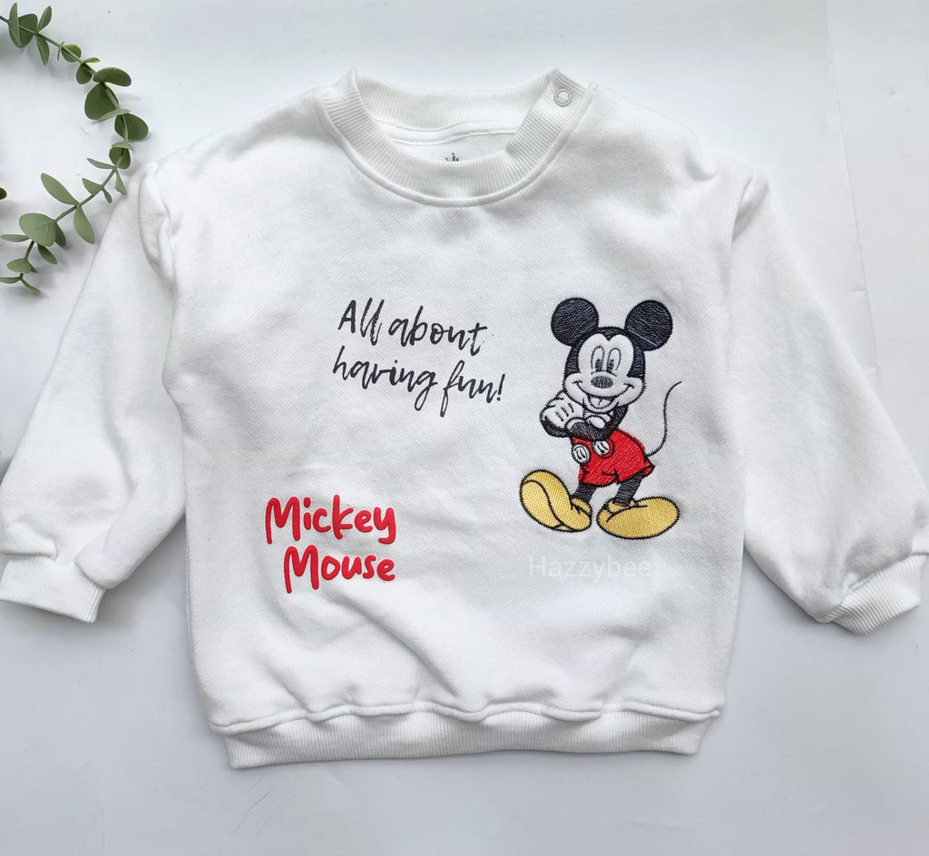 George sweatshirt with fleece-white mickey